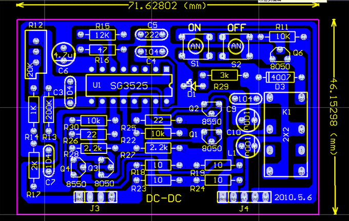 DC-DC booster drive PCB screenshots