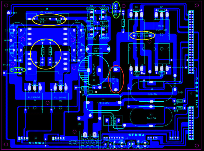 600w pure sine wave inverter PCB board figure